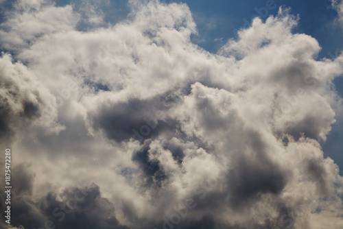 Textured clouds against the sky convey the complexity and beauty of natural forms. Used in decorative designs, natural patterns, and as backgrounds.