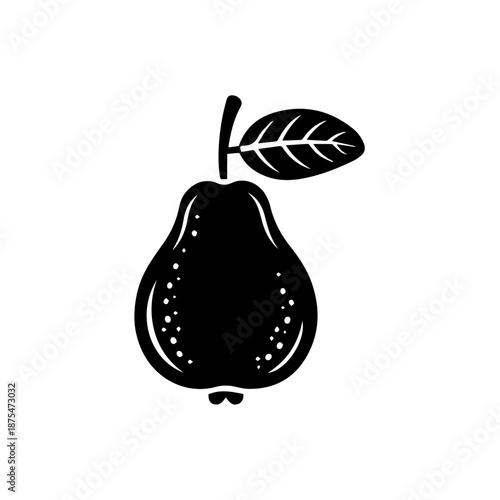 Simple pear illustration isolated on white background, Vector