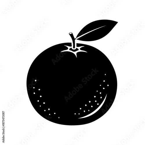 Silhouette of a single fruit isolated on white background, Vector