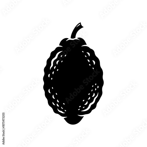 Black and white lemon illustration isolated on white background, Vector