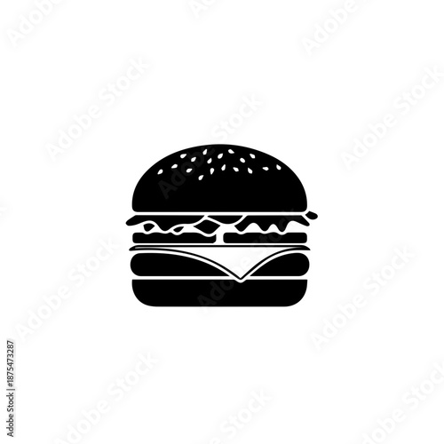 Classic burger with cheese and bacon isolated on white background, Vector