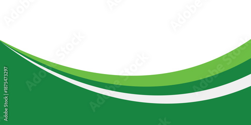 Abstract White and Green wave wide background banner