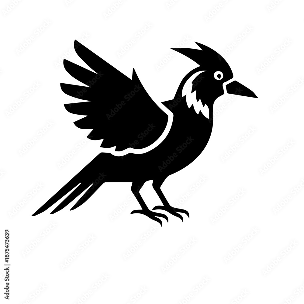 Fototapeta premium Avocet bird logo isolated on white background, Vector