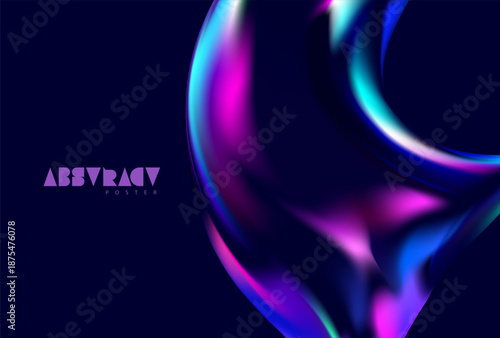 Abstract background of luminescent liquid bubbles. Glass round shapes.