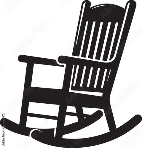 vintage wooding rocking chair furniture home decor  outdoor porch sitting vector illustration.