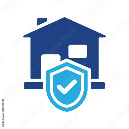 house with shield and check mark for security and protection