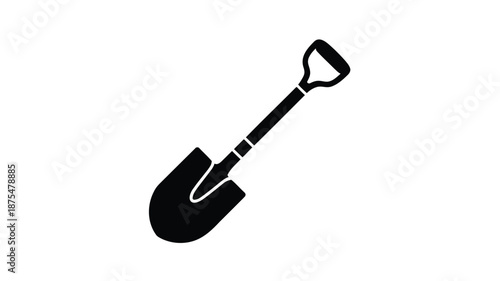 Modern shovel icon for gardening and construction projects