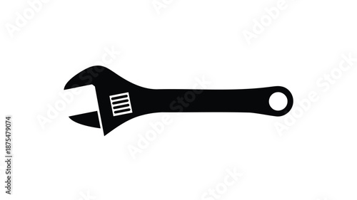 Adjustable wrench with bolt holes on white background