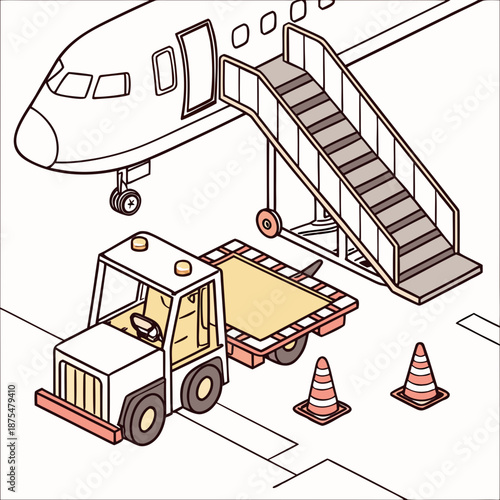 Airport Ground Support Equipment Tow Tractor and Luggage Car