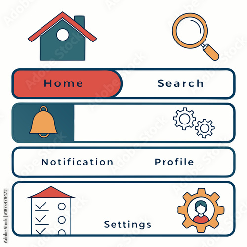 User Profile and Notification Mobile App Screen