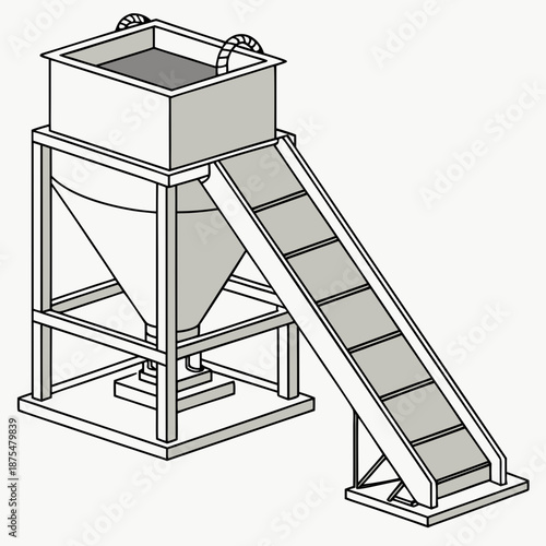 Bulk Material Handling Industrial Hopper and Chute System