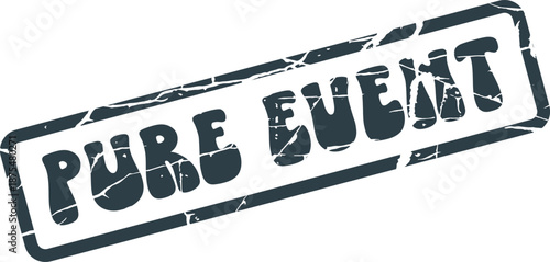 Distressed Pure Event Rubber Stamp Graphic for Important Announcements and Gathering Promotion