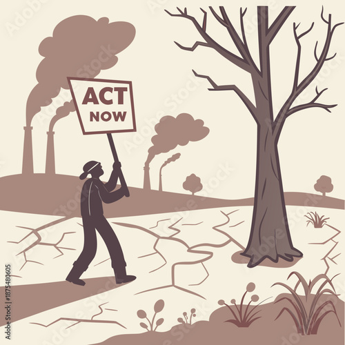 Climate Change Awareness Concept Vector Illustration