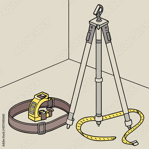 Confined Space Safety Equipment Tripod and Harness