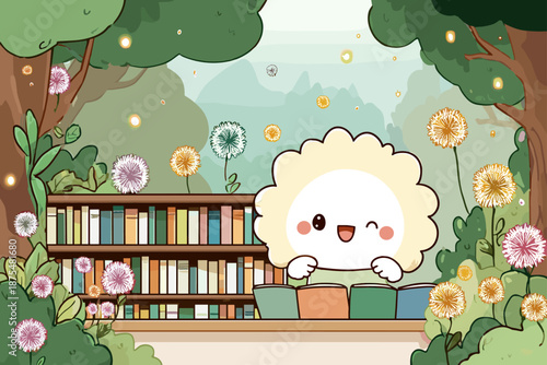 Whimsical Fairy in Enchanted Library Garden