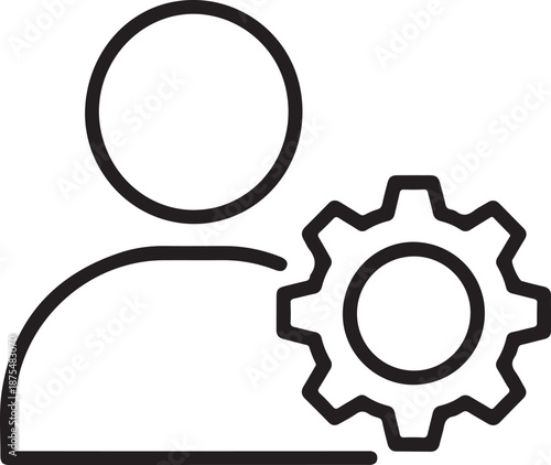 User profile settings isolated on white background, Vector, illustration