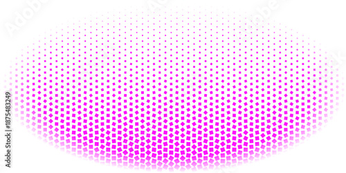 Bright Lime Green Abstract Square Tiling Pattern, Halftone Geometric Elliptical Graphic with Perspective for Fresh Web and App Background Designs