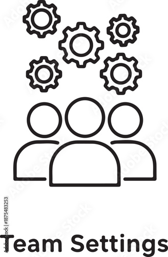 Team settings configuration isolated on white background, Vector, illustration