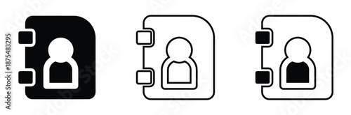 Set of user profile icons in different styles and colors,User icon set. Line and glyph user avatar. Profile user icon,User icon in flat style. Person icon. User profile icon vector.