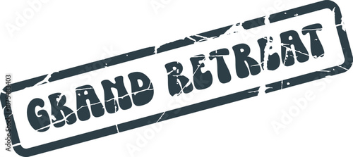 Grand Retreat Dark Grey Distressed Rubber Stamp for Wellness and Getaways