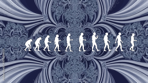 Evolution of human figures walking forward.