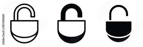 Lock icon logo design. Padlock sign and symbol. Encryption icon. Security symbol,Set of modern padlock icons in black and white,