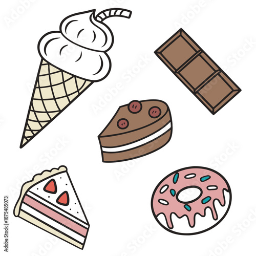Confectionery and Sweet Treats Flat Icon Collection