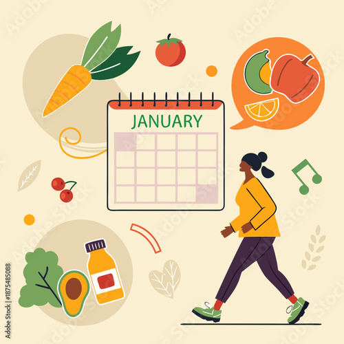 Healthy Diet Resolution Concept with Fresh Vegetables