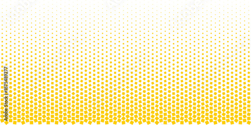 Bright Yellow Geometric Square Tiling Pattern with Linear Halftone Gradient, Modern Abstract Vector Background for Positive Vibes