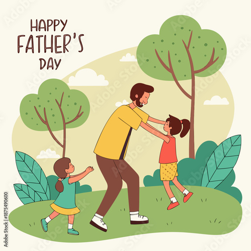 Happy Father's Day Celebration Theme and Decorative Graphic