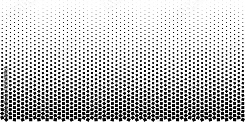 Bold Black Geometric Tiling Pattern Background, Modern Dark Halftone Square Vector Illustration for Strong Visual Impact