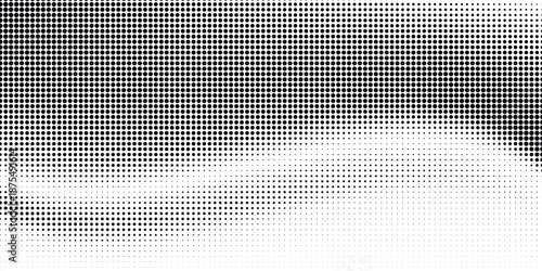 Grunge halftone gradient background. Faded grit noise texture. White and black sand wallpaper. Retro pixelated backdrop. Anime or manga style comic overlay. Vector graphic design textured template