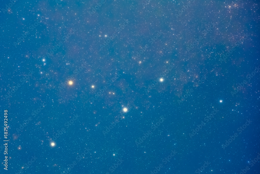 Fototapeta premium Star Map of Cassiopeia and Guide: How to find Deep Sky Objects
