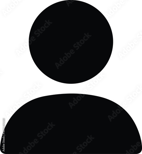 Simple black glyph-icon representing a person on a white background viewed from the front