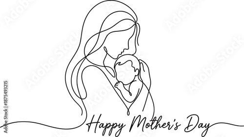 Happy Mother Day Card Mother Kissing Baby