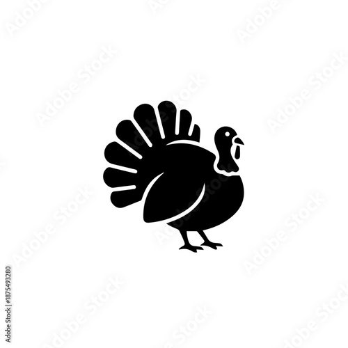 Profile of a turkey isolated on white background, Vector