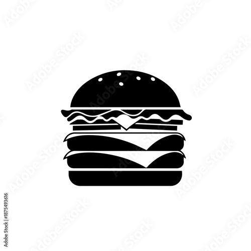 Delicious burger with cheese and bacon isolated on white background, Vector