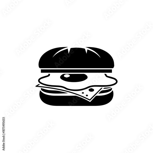 Classic burger with cheese isolated on white background, Vector