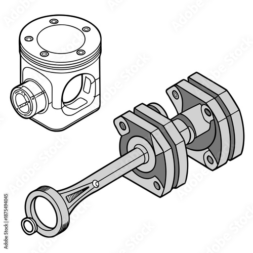 Industrial Machinery Parts - Piston, Cylinder, Valve Components
