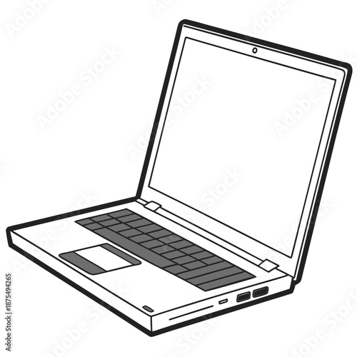 Blank Laptop Screen Mockup - White Background for Creative Design Presentation