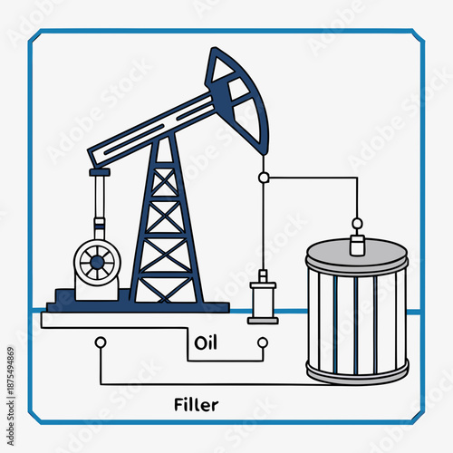 Lubrication System Oil Pump Filter Pipeline Vector Art