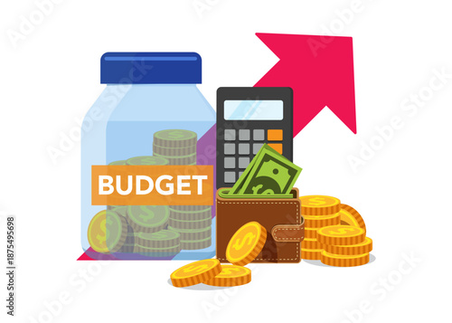 Financial Budgeting and Savings Concept Stock Illustration