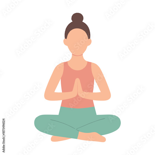 Yoga Girl Practicing Meditation Pose – Healthy Lifestyle Concept