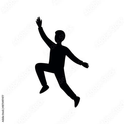 Dancing Girl Silhouette – Graceful Female Movement Illustration