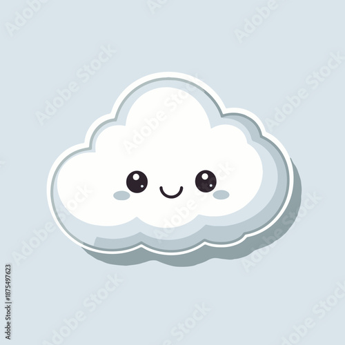 Ultra simple cute cartoon vector sticker with clean lines, minimal colors, flat design, perfect for modern chat and digital use