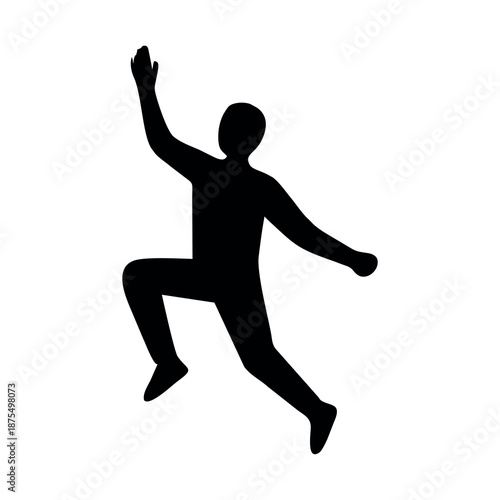 Dancing Girl Silhouette – Graceful Female Movement Illustration