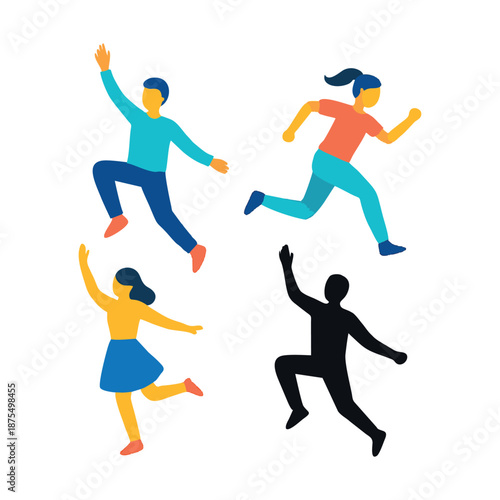 Dancing Girl Silhouette – Graceful Female Movement Illustration