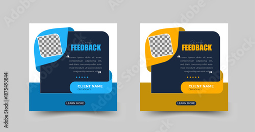 Innovative Vector Template Design for Editable Client Testimonials, Contemporary Review Format, Expert Feedback Banner for Business, Corporate Marketing, and Branding