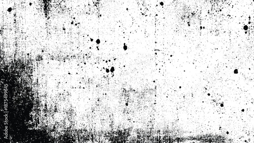 Grunge texture with black splatters and stains on white surface abstract background