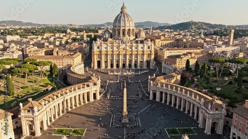 Aerial view of Vatican City with St Peters Basilica
